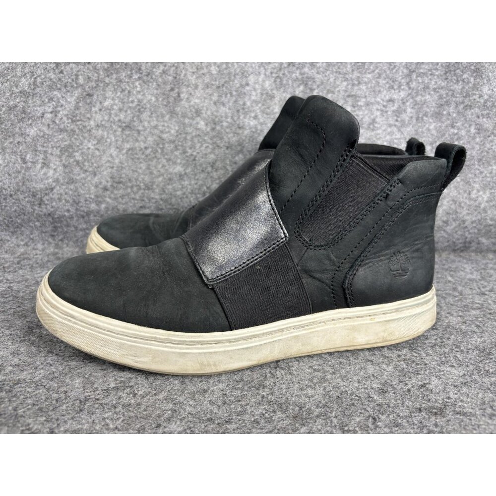 Timberland Boots Womens Size 8.5 Black Nubuck Chelsea Ankle Slip‎ On Casual